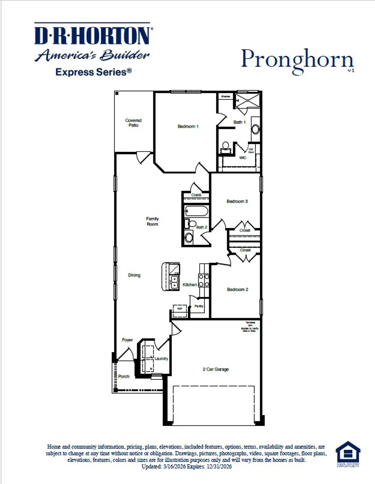 2D floor plan layout of this home in Deer Meadows, Odessa, TX (Image 2).