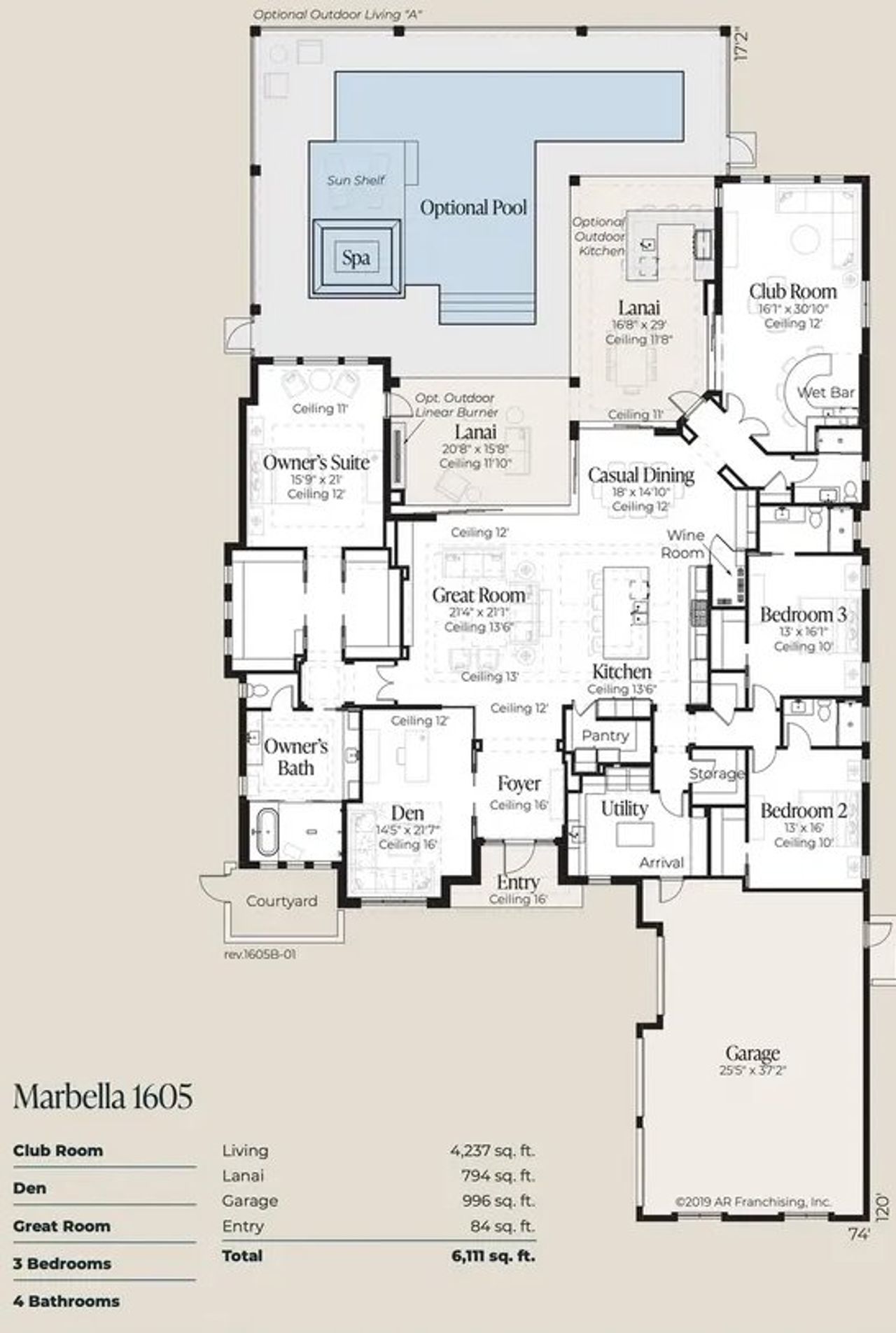 2D floor plan layout for the Marbella by AR HOMES in Kingston, Newberry, FL (Image 2). 2D floor plan layout for the Marbella by AR HOMES in Kingston, Newberry, FL (Image 2).