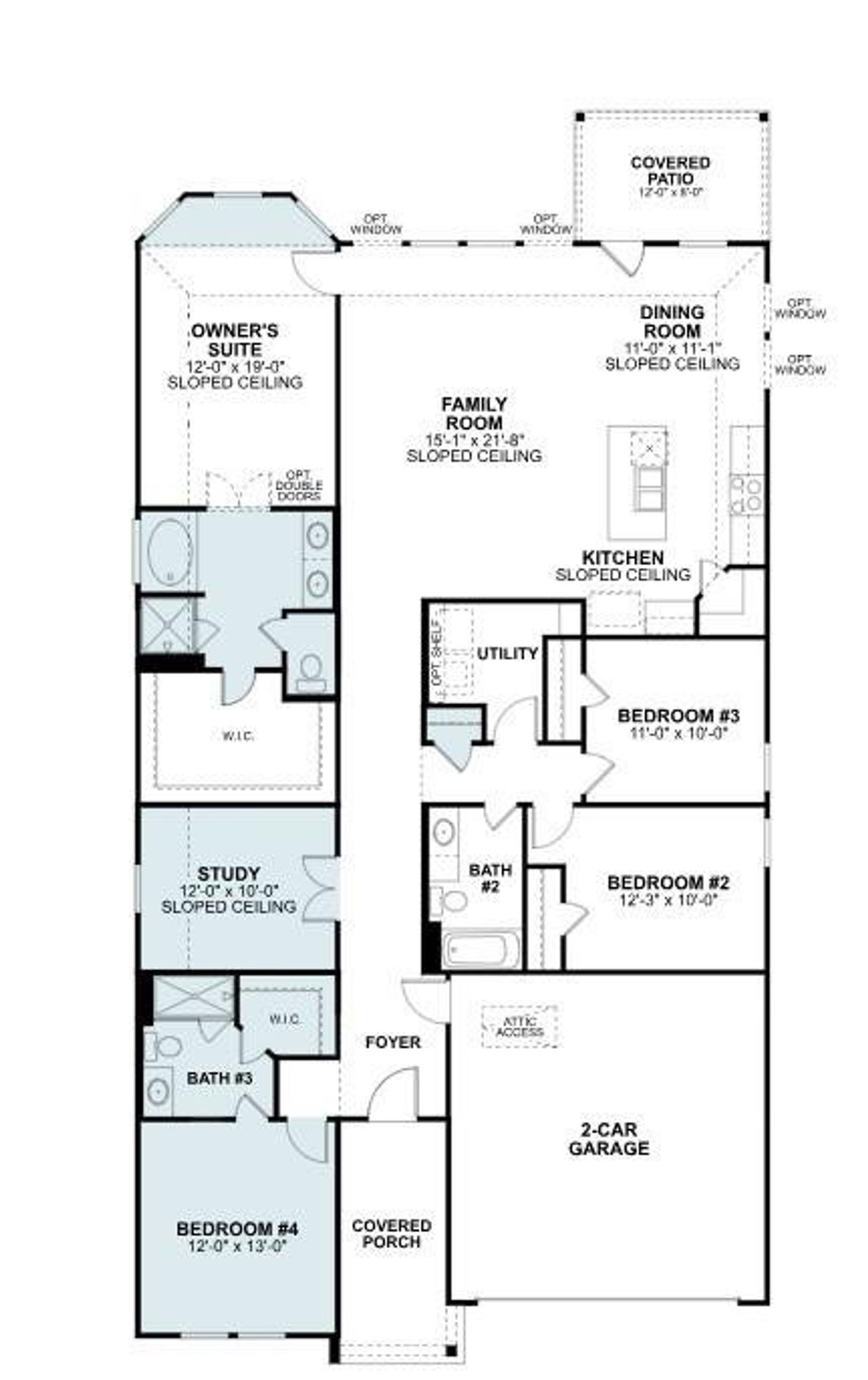 2D floor plan layout of this home in Hallimore Ranch, Rosenberg, TX (Image 2).