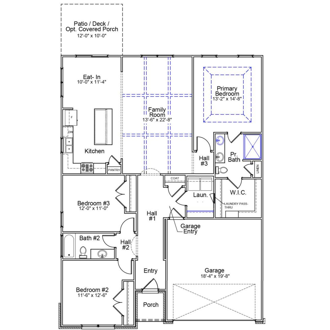 2D floor plan layout of this home in Meadow Valley, High Point, NC (Image 2).