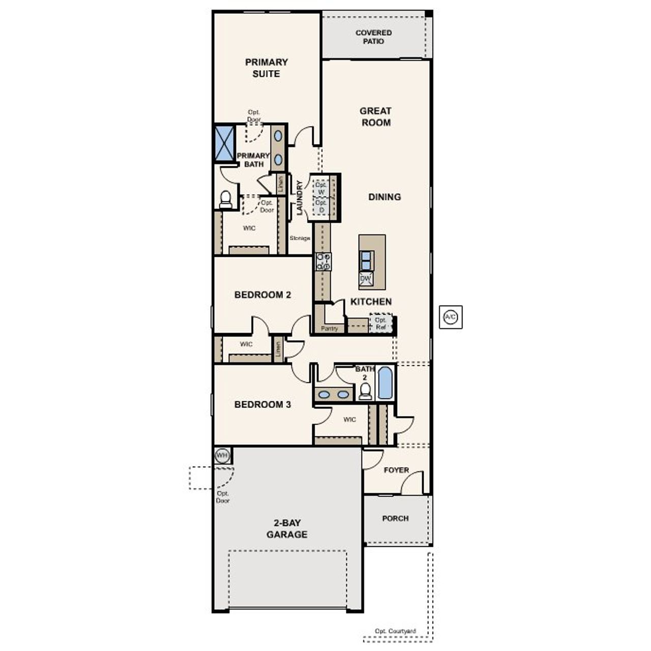 2D floor plan layout of this home in Teravalis, Buckeye, AZ (Image 2).