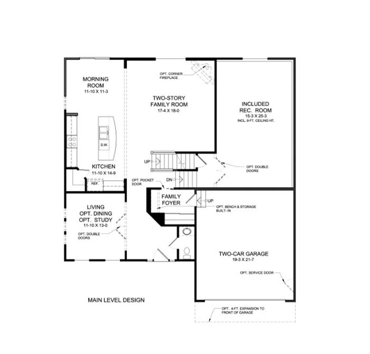 2D floor plan layout for the Blair by Fischer Homes in Twin Lakes, Hoschton, GA (Image 2).