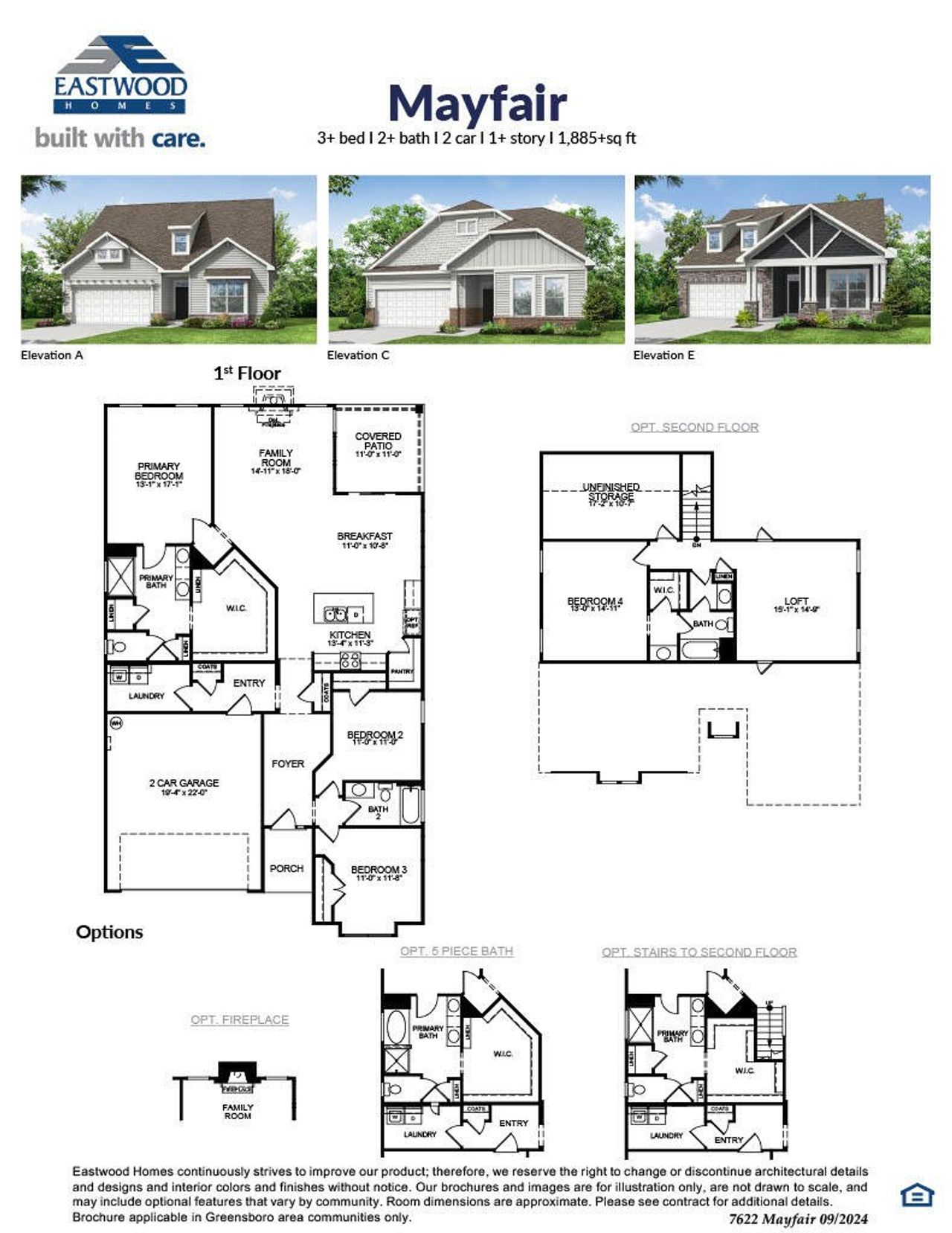 2D floor plan layout of this home in Hopewell Garden, Winston-Salem, NC (Image 2).