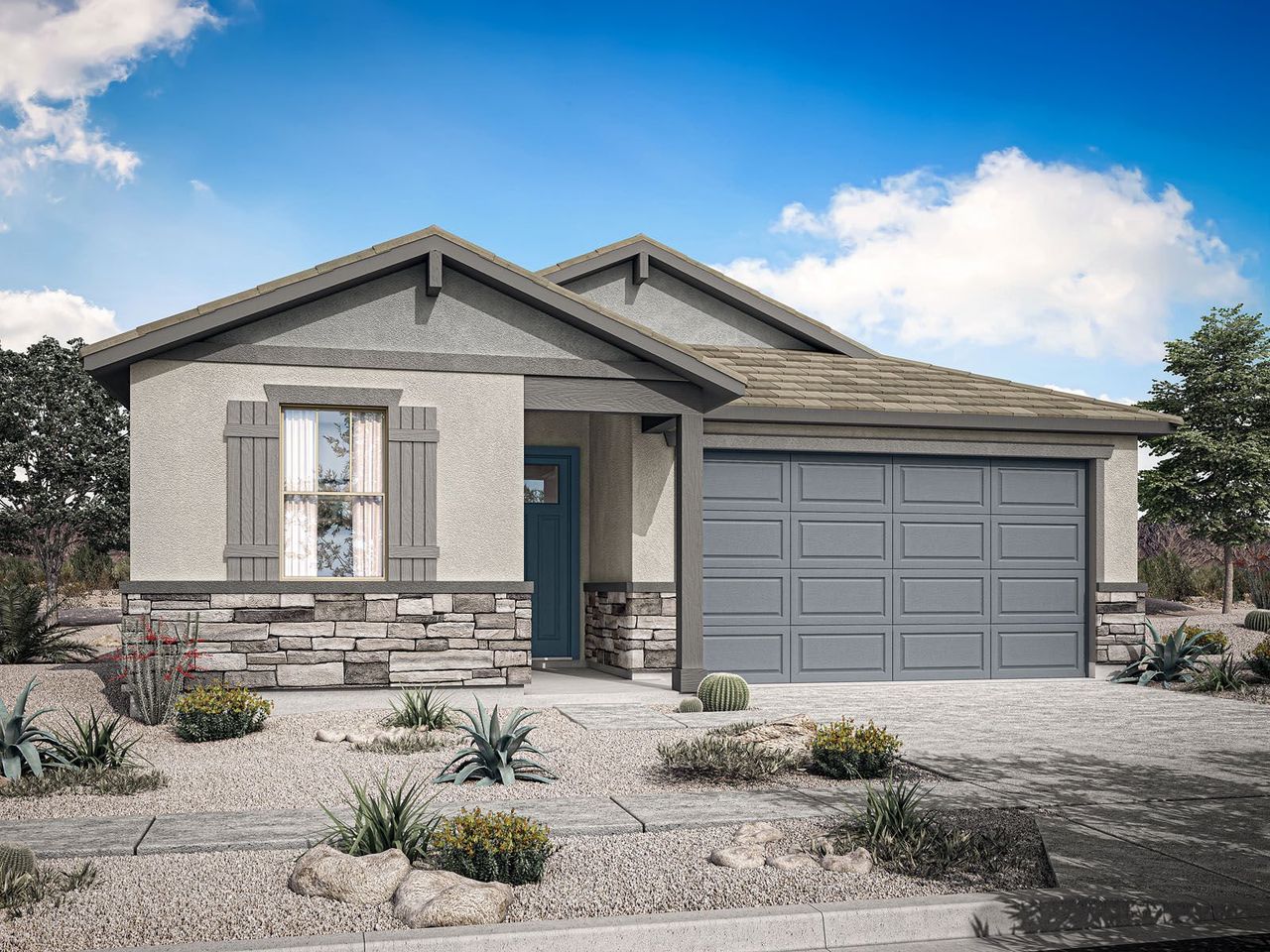 Representative exterior photo of a completed home built from the Ginger by Mattamy Homes in Rosewood Heights, San Tan Valley, AZ (Image 2).