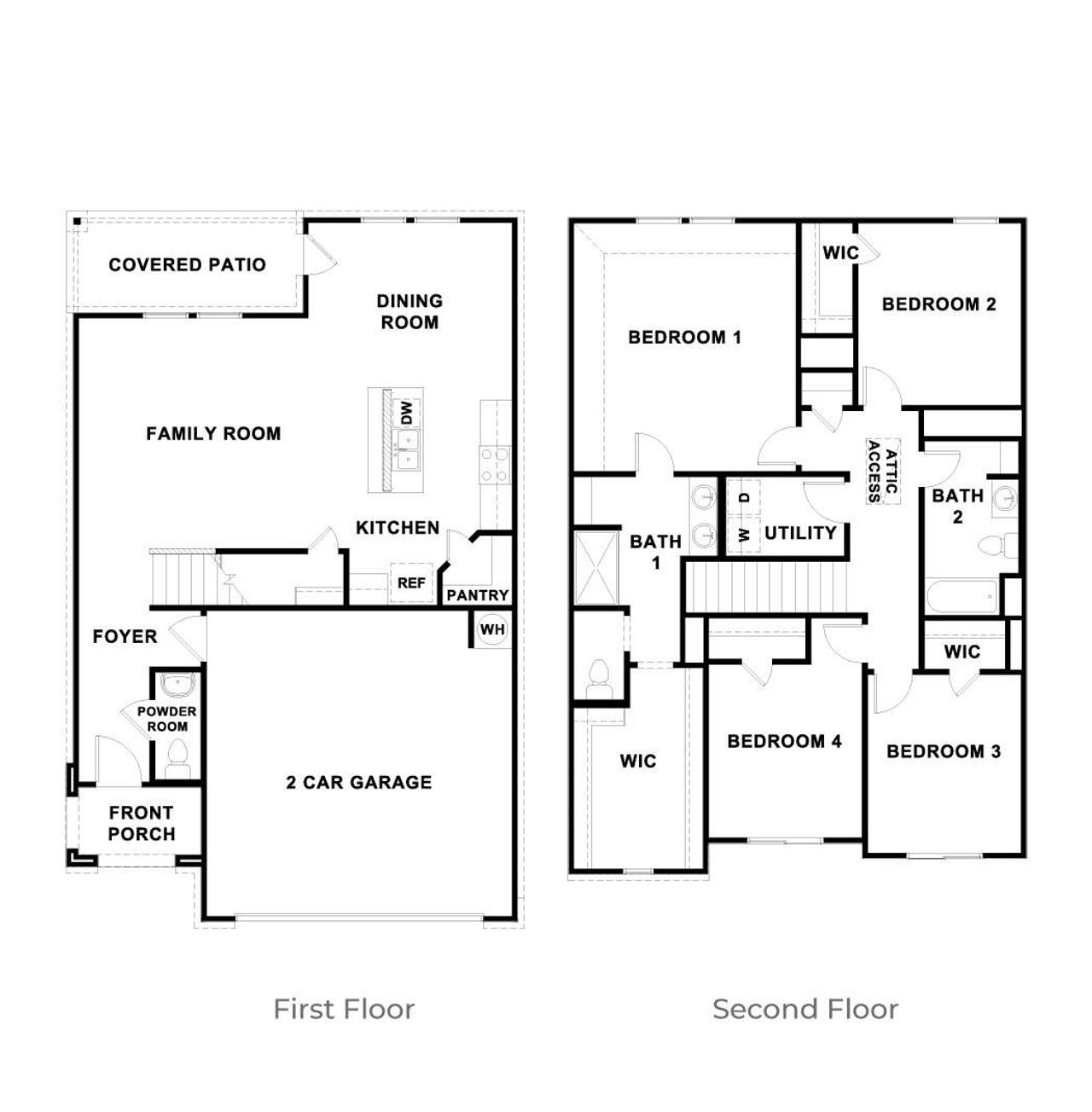 2D floor plan layout of this home in Watermill, Uhland, TX (Image 2). 2D floor plan layout of this home in Watermill, Uhland, TX (Image 2).
