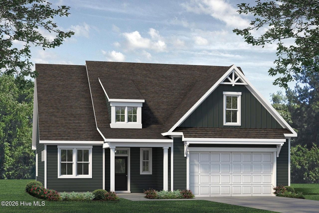 Front exterior of a new home in Legacy Lakes, Aberdeen, NC, highlighting curb appeal (Image 2).