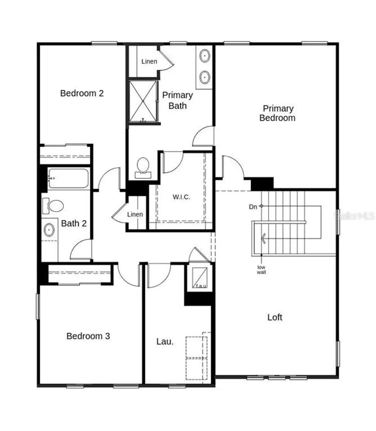 2D floor plan layout of this home in Whiteview Village, Palm Coast, FL (Image 2).
