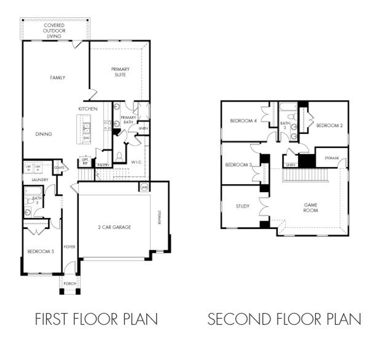 2D floor plan layout of this home in Waterstone Crossing, Kyle, TX (Image 2). 2D floor plan layout of this home in Waterstone Crossing, Kyle, TX (Image 2).