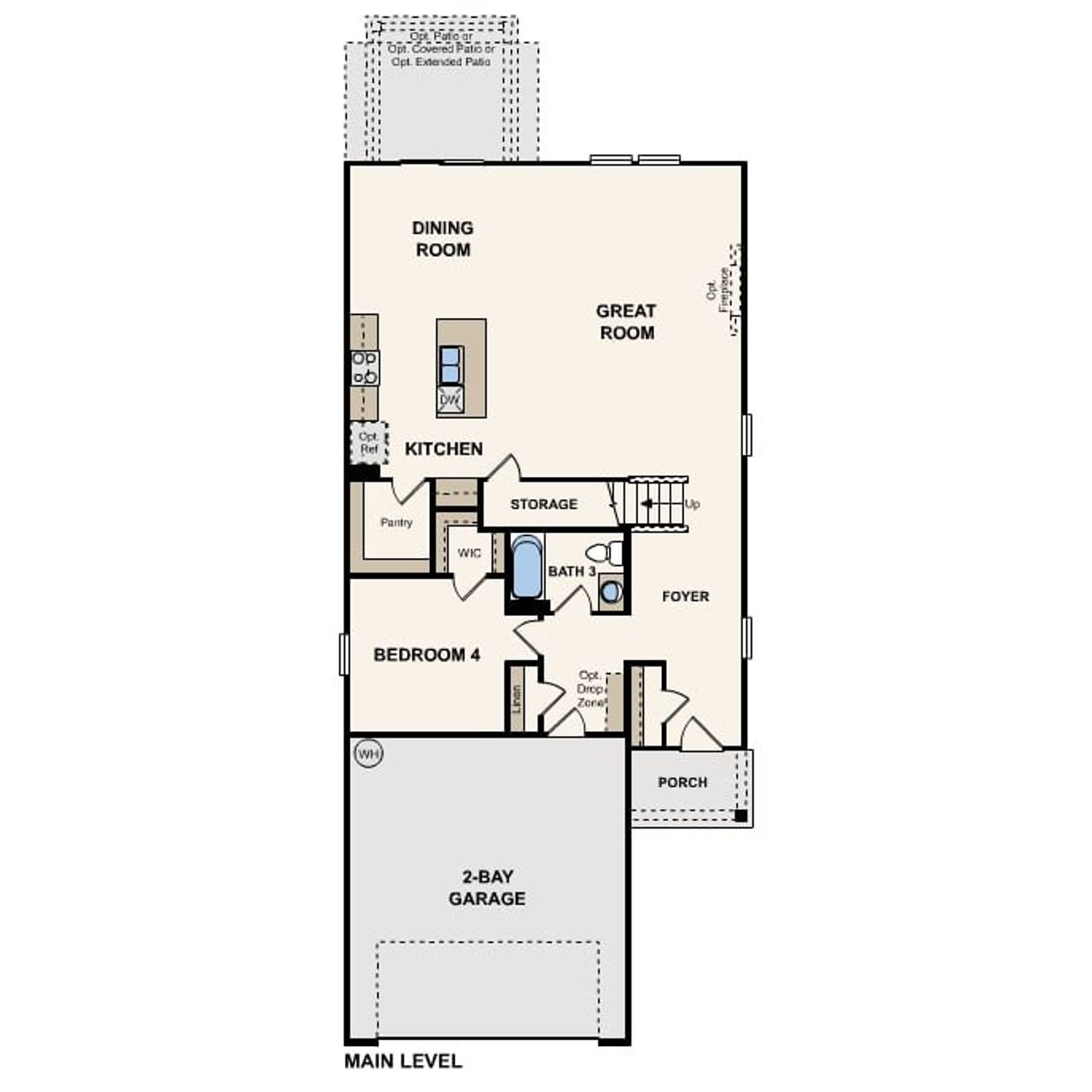 2D floor plan layout of this home in Palm Series at The Landings at Pecan Park, Jacksonville, FL (Image 2).
