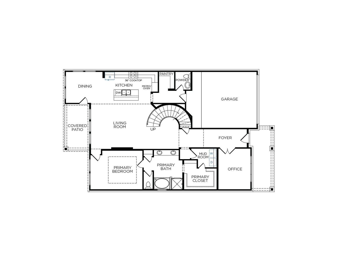 2D floor plan layout of this home in Sunterra 50s, Katy, TX (Image 2).
