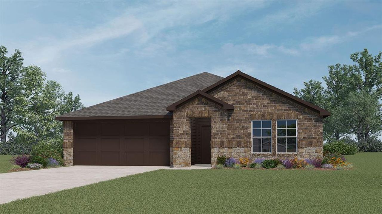 Front exterior of a new home in Riverfield, Josephine, TX, highlighting curb appeal (Image 2). Front exterior of a new home in Riverfield, Josephine, TX, highlighting curb appeal (Image 2).