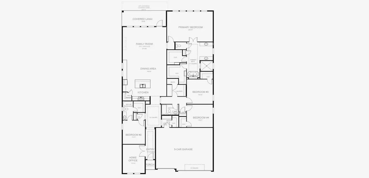 2D floor plan layout of this home in Hyland Trail, Green Cove Springs, FL (Image 2).