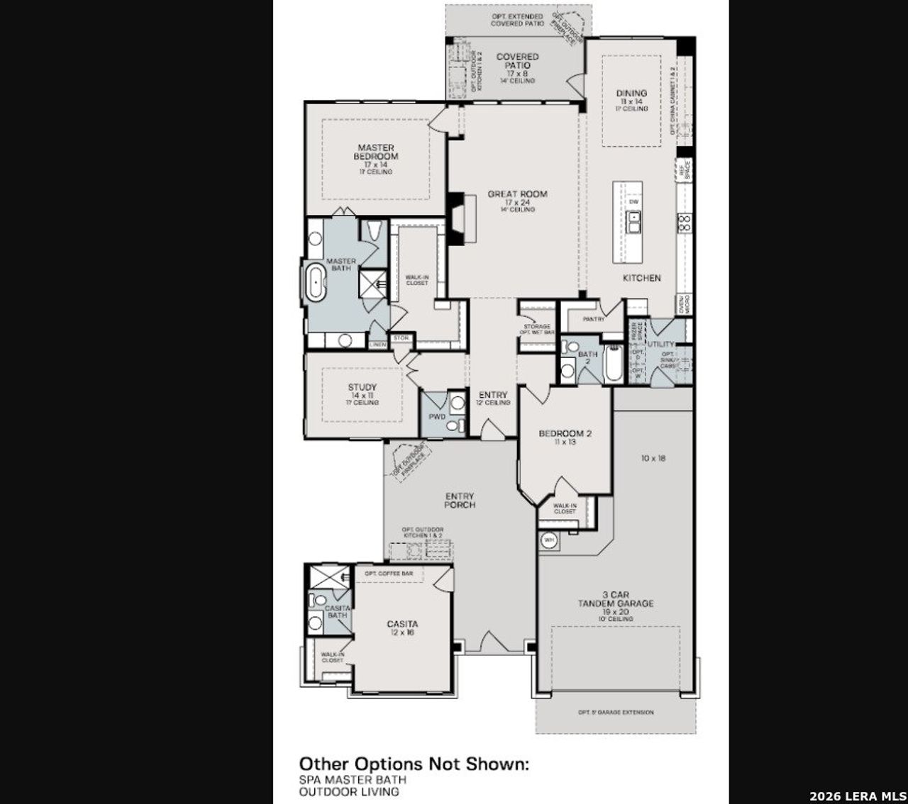 2D floor plan layout of this home in Comanche Trace, Kerrville, TX (Image 2).