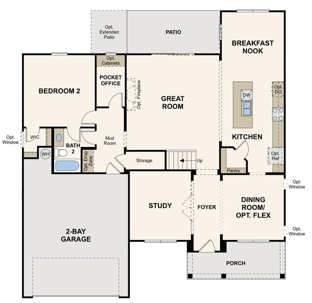 2D floor plan layout of this home in Parkview Estates, South Fulton, GA (Image 2).