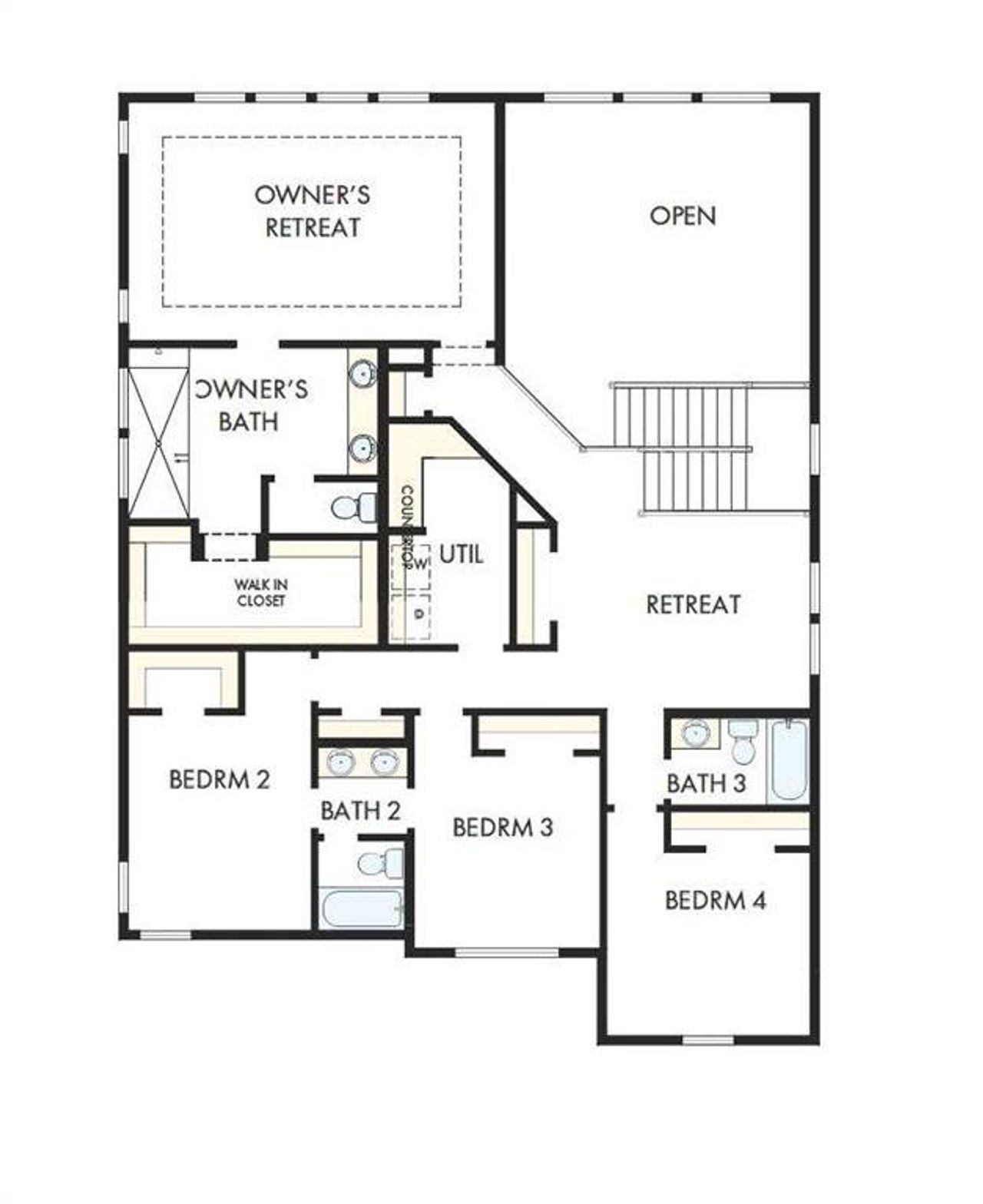 2D floor plan layout of this home in Settingdown Farms, Cumming, GA (Image 2).