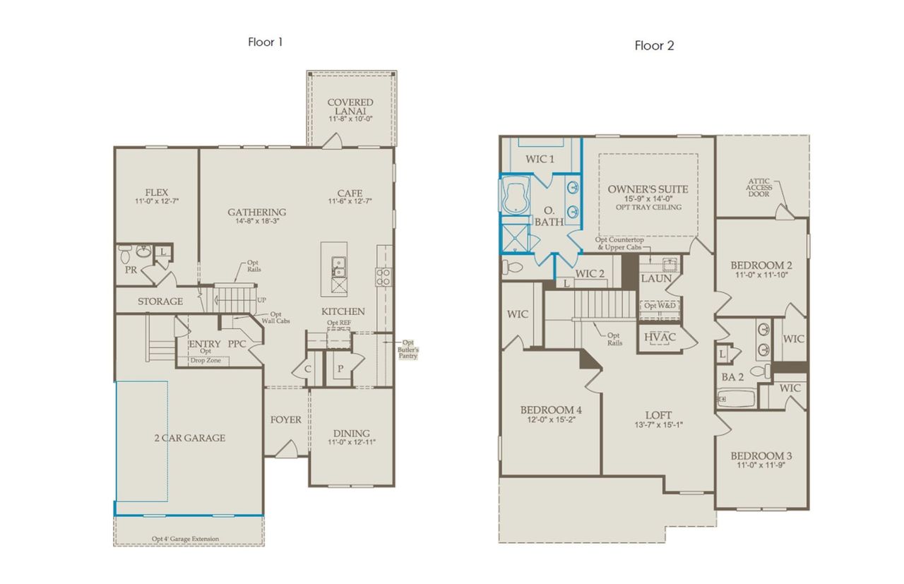 2D floor plan layout of this home in Glenview Farms, Murfreesboro, TN (Image 2).