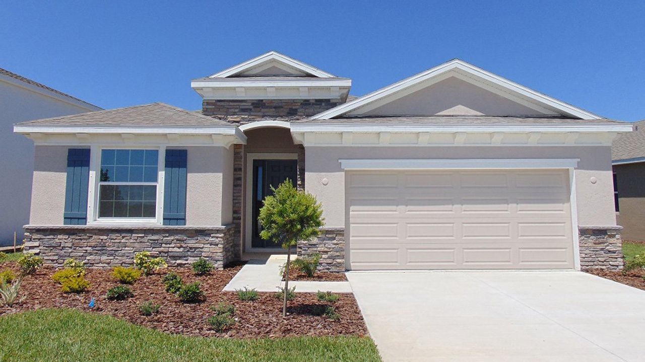 Representative exterior photo of a completed home built from the Lantana by D.R. Horton in Waterford, Brooksville, FL (Image 2). Representative exterior photo of a completed home built from the Lantana by D.R. Horton in Waterford, Brooksville, FL (Image 2).
