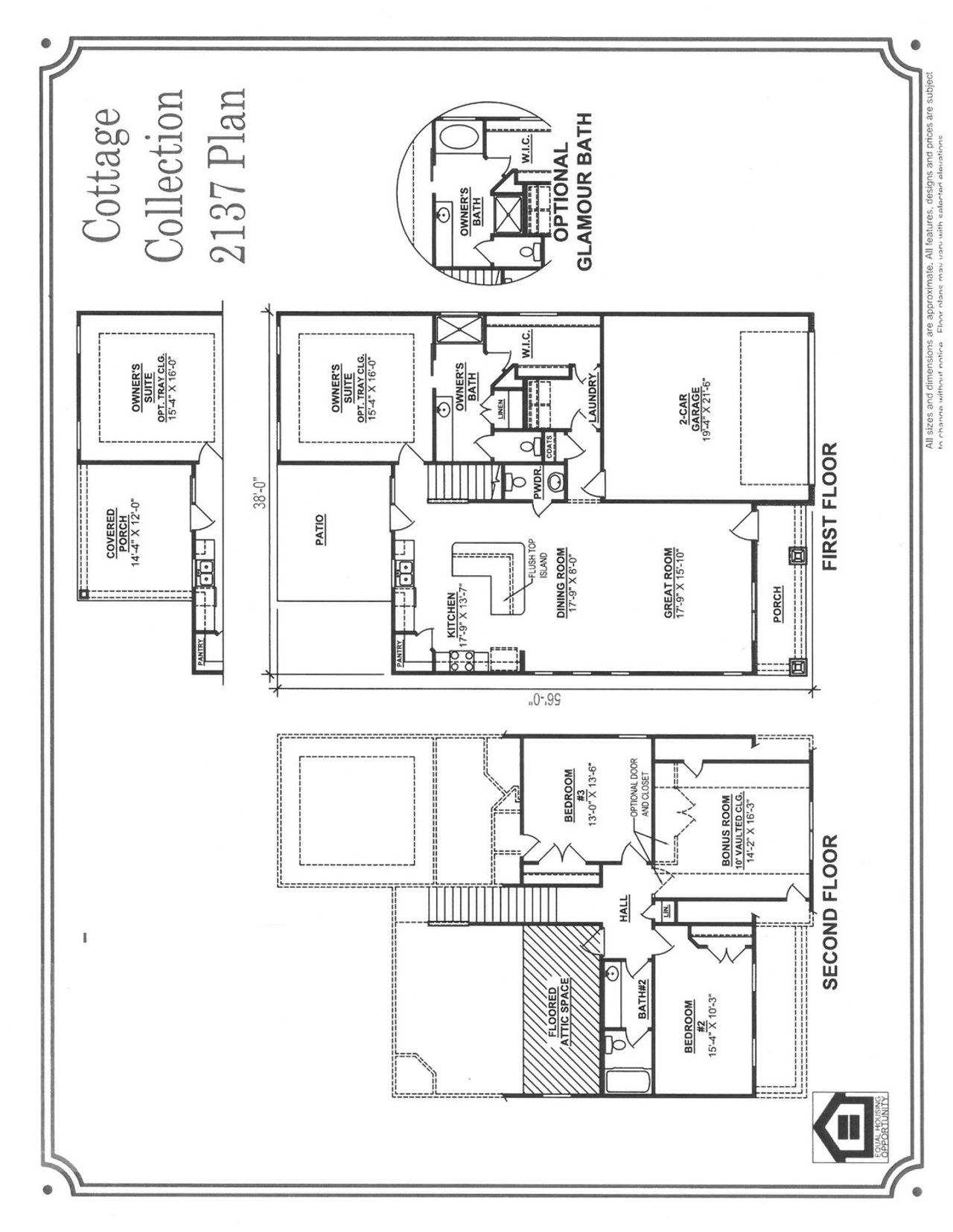2D floor plan layout of this home in Brandon Woods, Spring Hill, TN (Image 2).