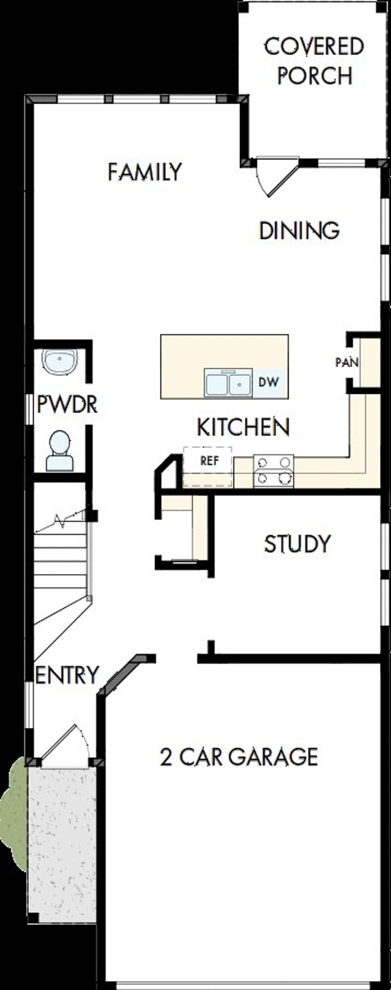 2D floor plan layout of this home in The Twilight at Goodnight Ranch, Austin, TX (Image 2).