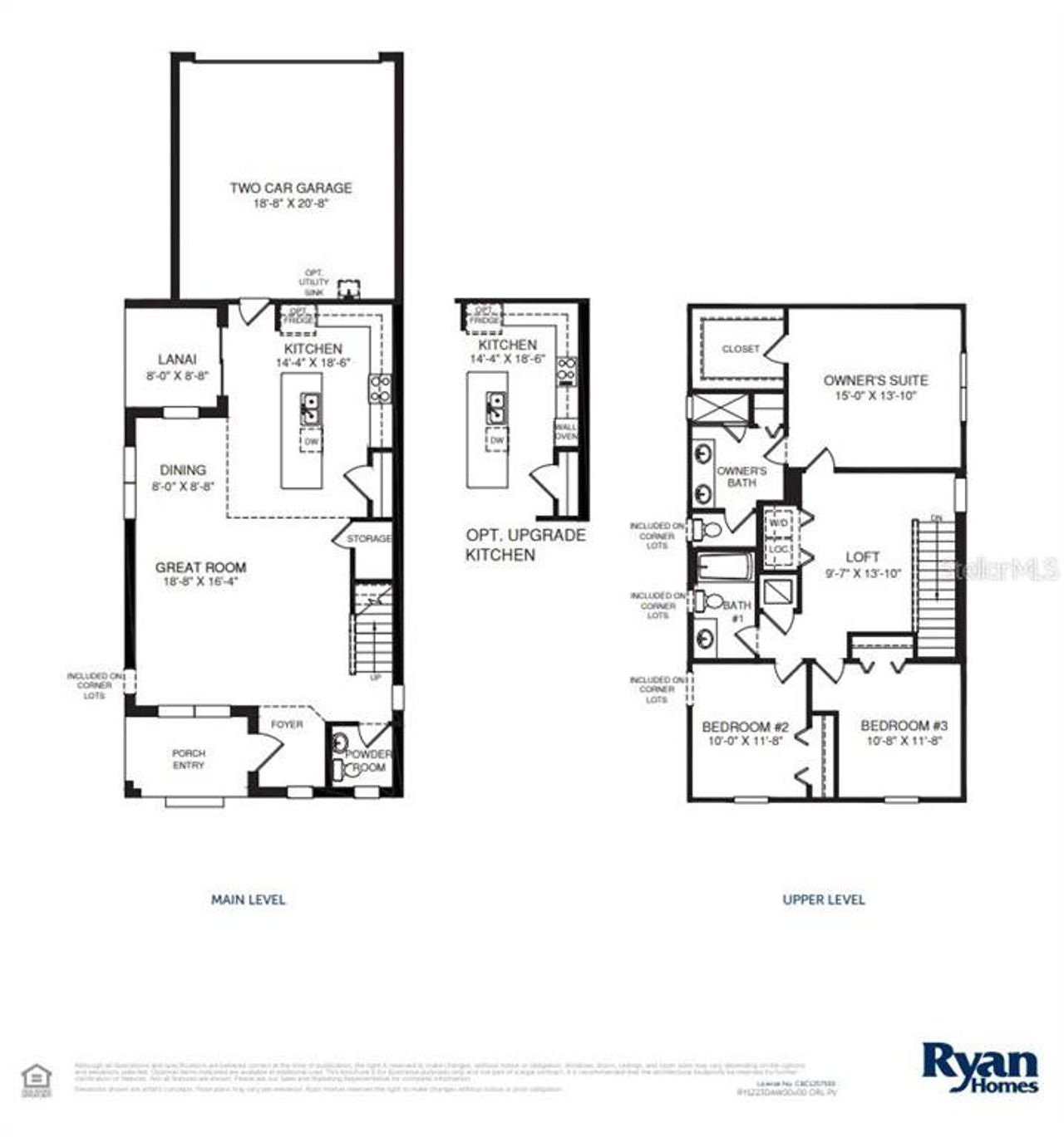 2D floor plan layout of this home in Parkview Preserve, Apopka, FL (Image 2).