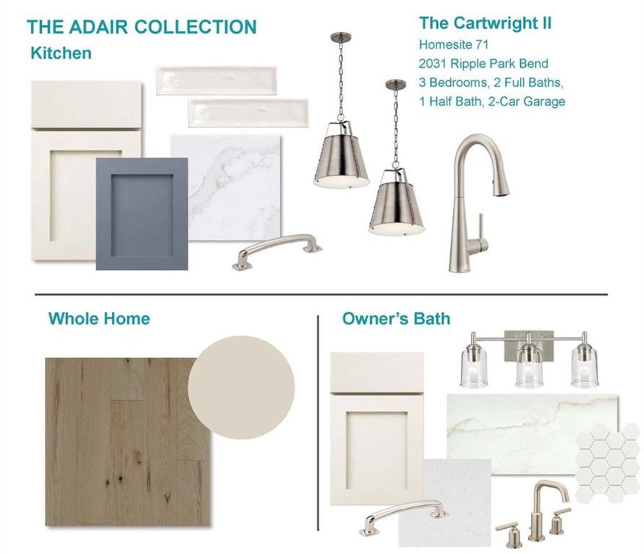 Sample of building materials used in homes in Crescent Pointe at Great Sky, Canton (Image 2).