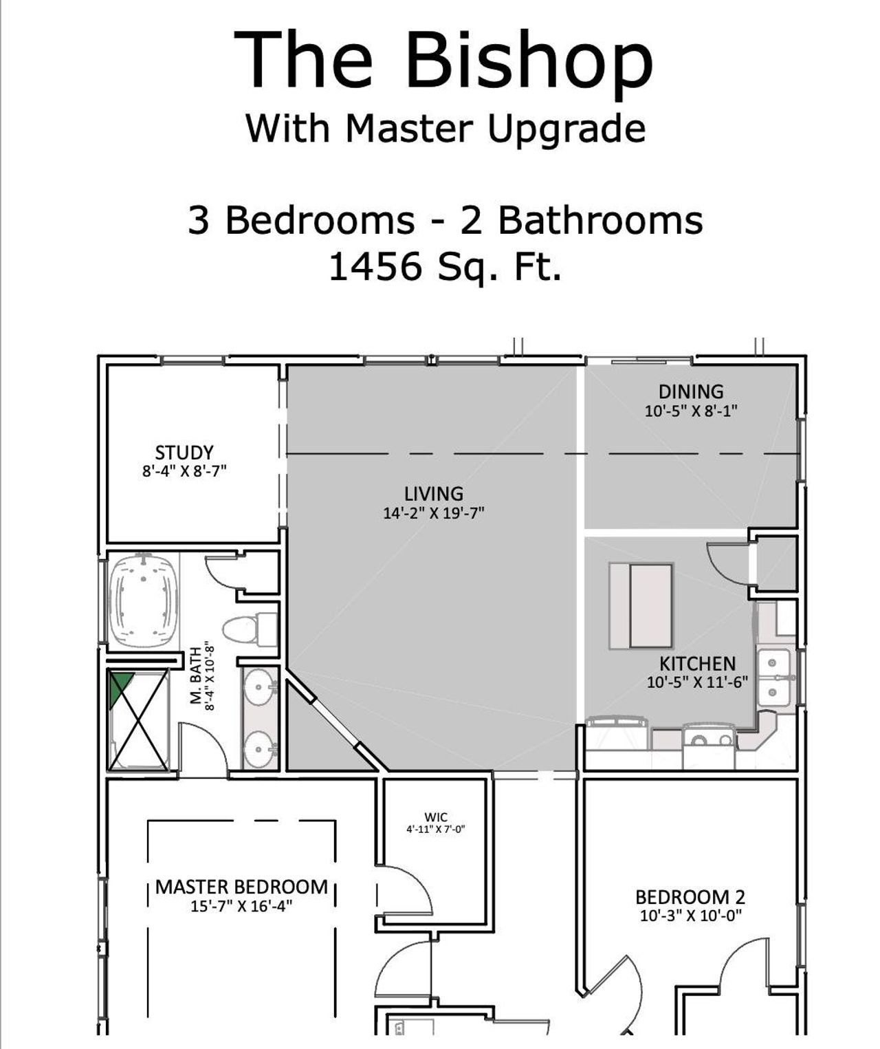 2D floor plan layout of this home in Hampshire Heights, Moore, SC (Image 2).