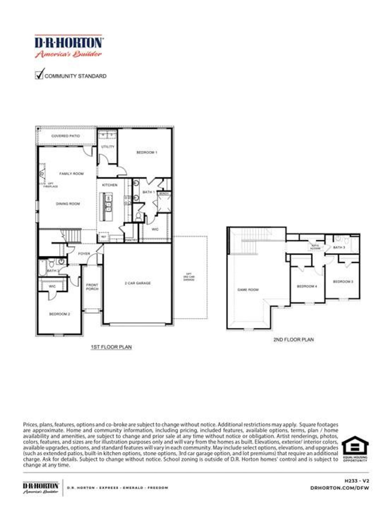 2D floor plan layout of this home in Liberty Crossing, Royse City, TX (Image 2). 2D floor plan layout of this home in Liberty Crossing, Royse City, TX (Image 2).