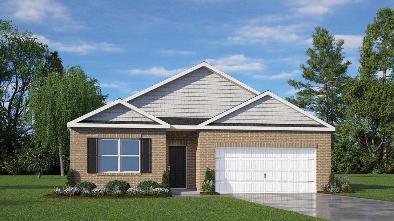Representative exterior photo of a completed home built from the Cali by D.R. Horton in Mangum Farms, Stem, NC (Image 2).