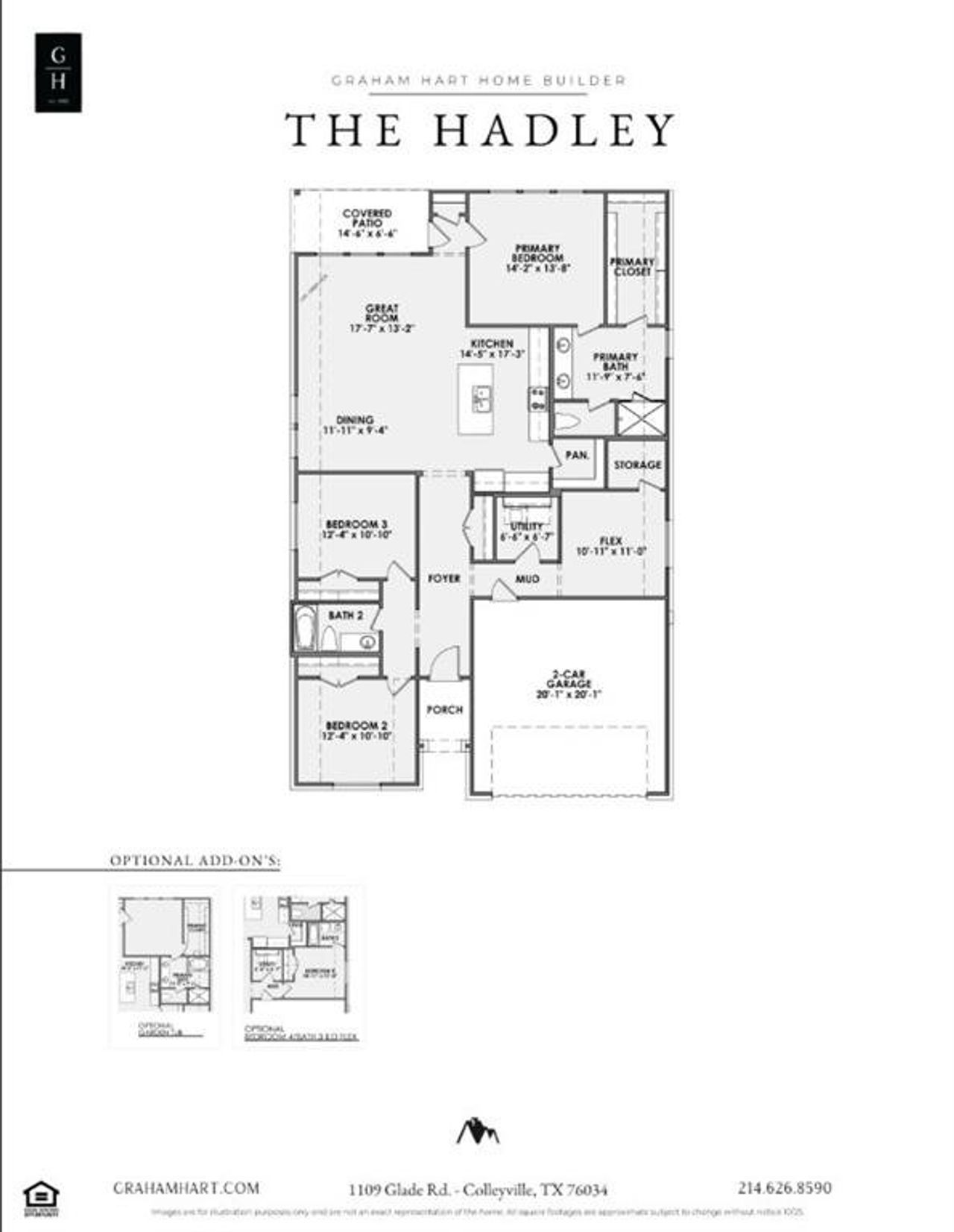 2D floor plan layout of this home in Meadow Lakes, Fort Worth, TX (Image 2).