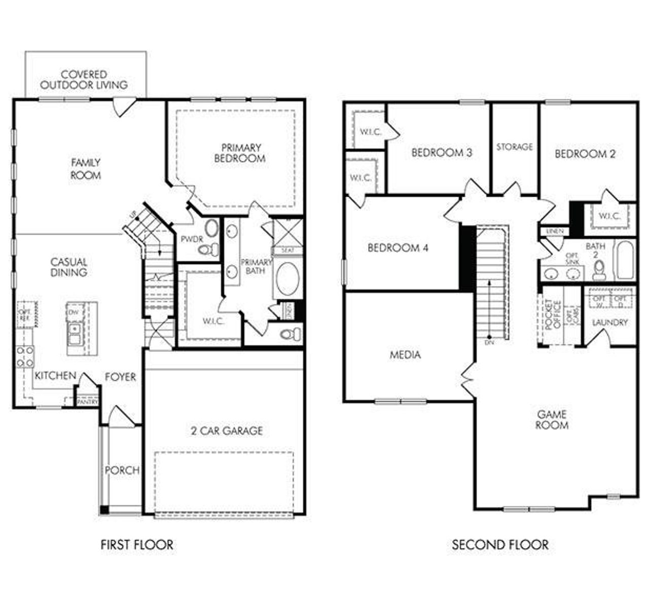 2D floor plan layout of this home in Kemah Crossing - Luxe Series, Kemah, TX (Image 2). 2D floor plan layout of this home in Kemah Crossing - Luxe Series, Kemah, TX (Image 2).