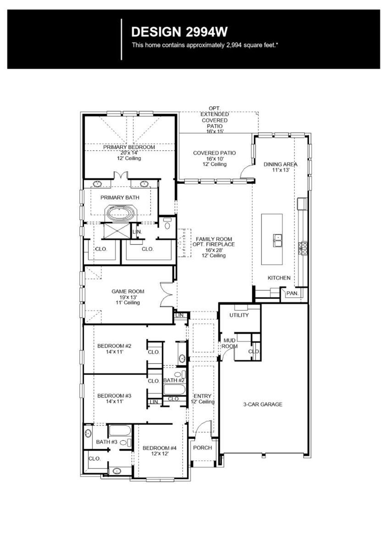 2D floor plan layout of this home in La Cima, San Marcos, TX (Image 2).