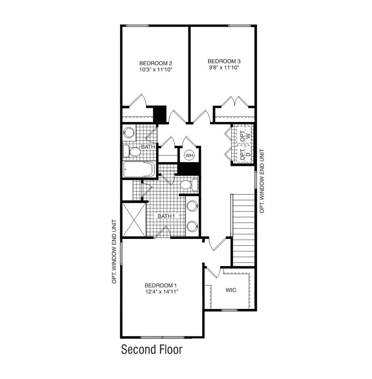 2D floor plan layout for the Maywood by D.R. Horton in Baxter Village, Boiling Springs, SC (Image 2).