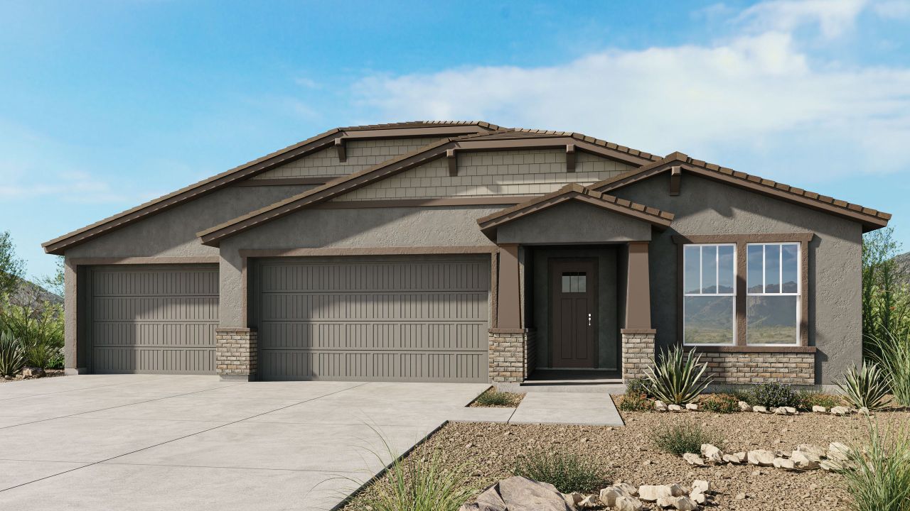 Representative exterior photo of a completed home built from the Cardinal by Taylor Morrison in Borgata Journey, Queen Creek, AZ (Image 2).