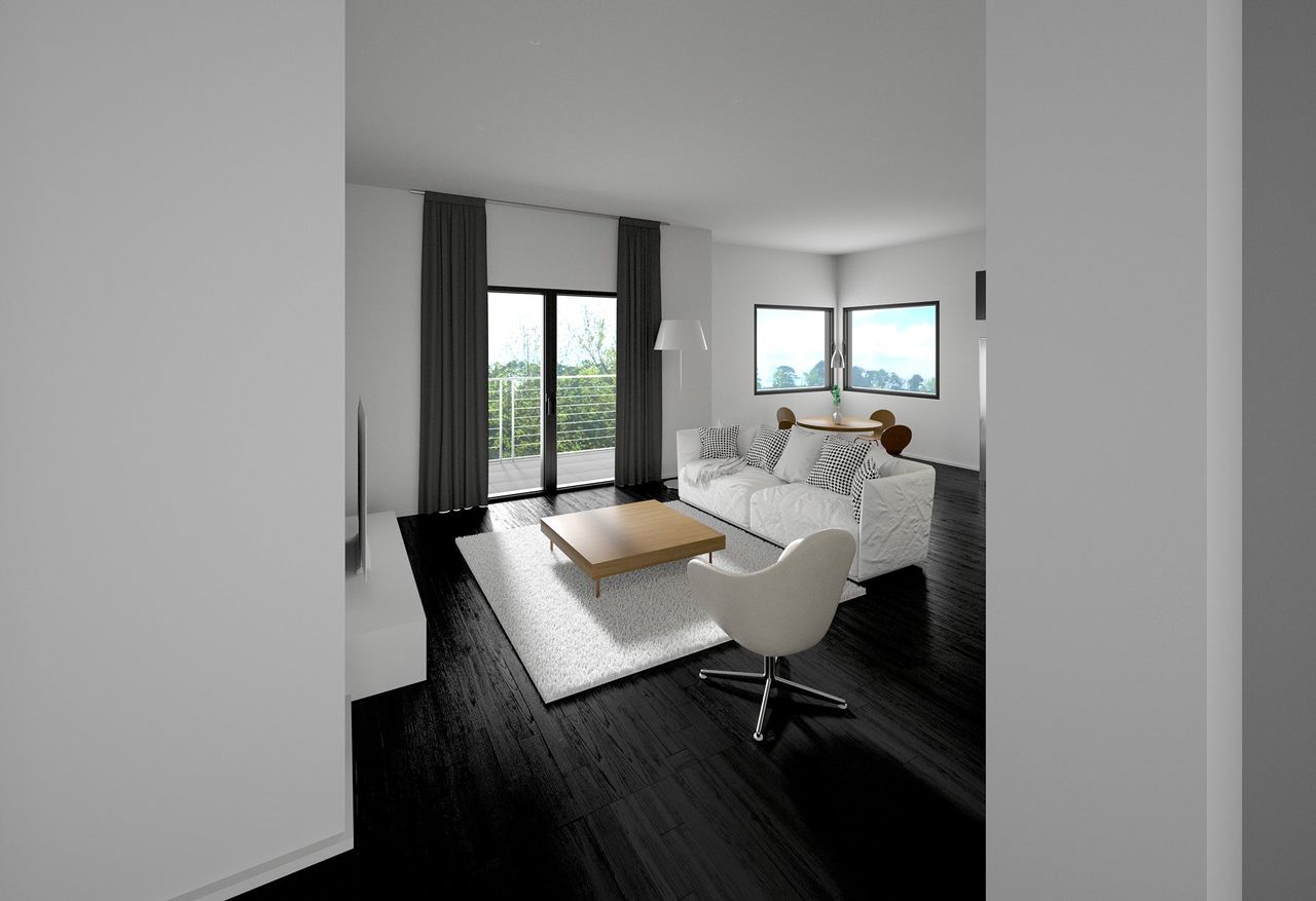 Representative furnished interior of a home built from the Two bedroom by Holden Barnett in LakeShore Raleigh, Raleigh (Image 2).