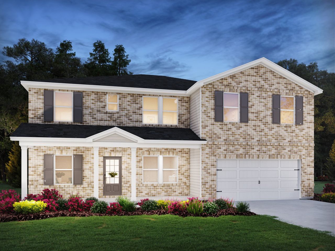 Representative exterior photo of a completed home built from the Inman by Meritage Homes in Vines at Mill Creek - Legacy Series, Braselton, GA (Image 2).