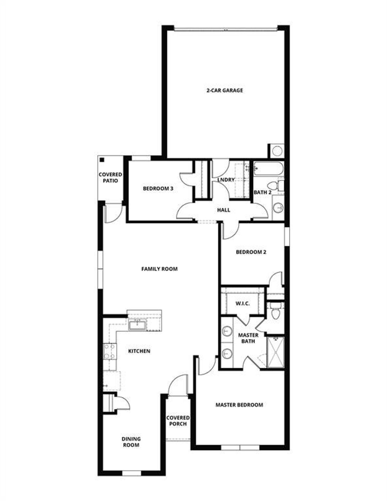 2D floor plan layout of this home in Southaven, Hutchins, TX (Image 2).