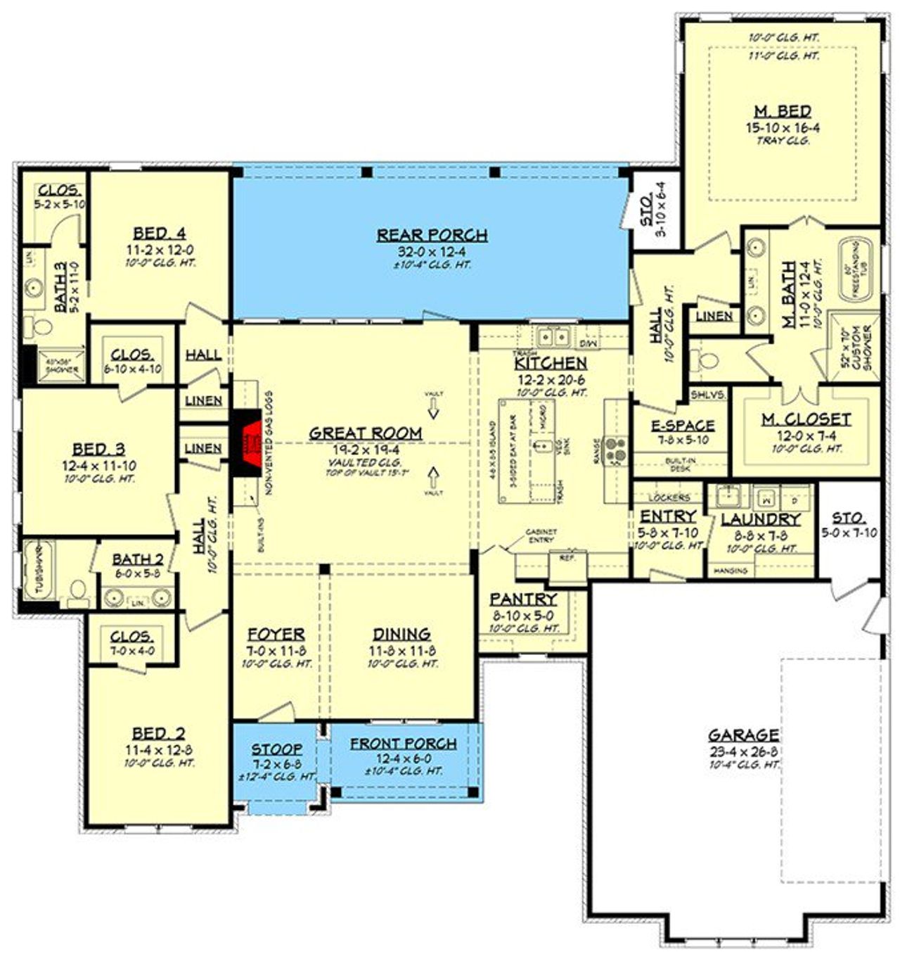2D floor plan layout for the The Concord by Remington Custom Homes in Woodland Meadows, Fort Worth, TX (Image 2).