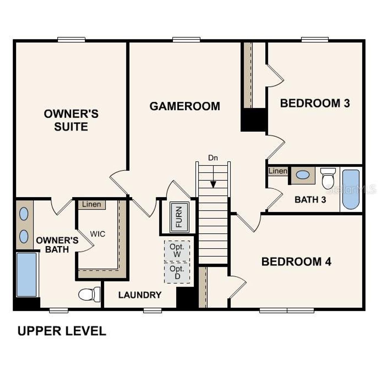 2D floor plan layout of this home in Bradbury Creek, Haines City, FL (Image 2).