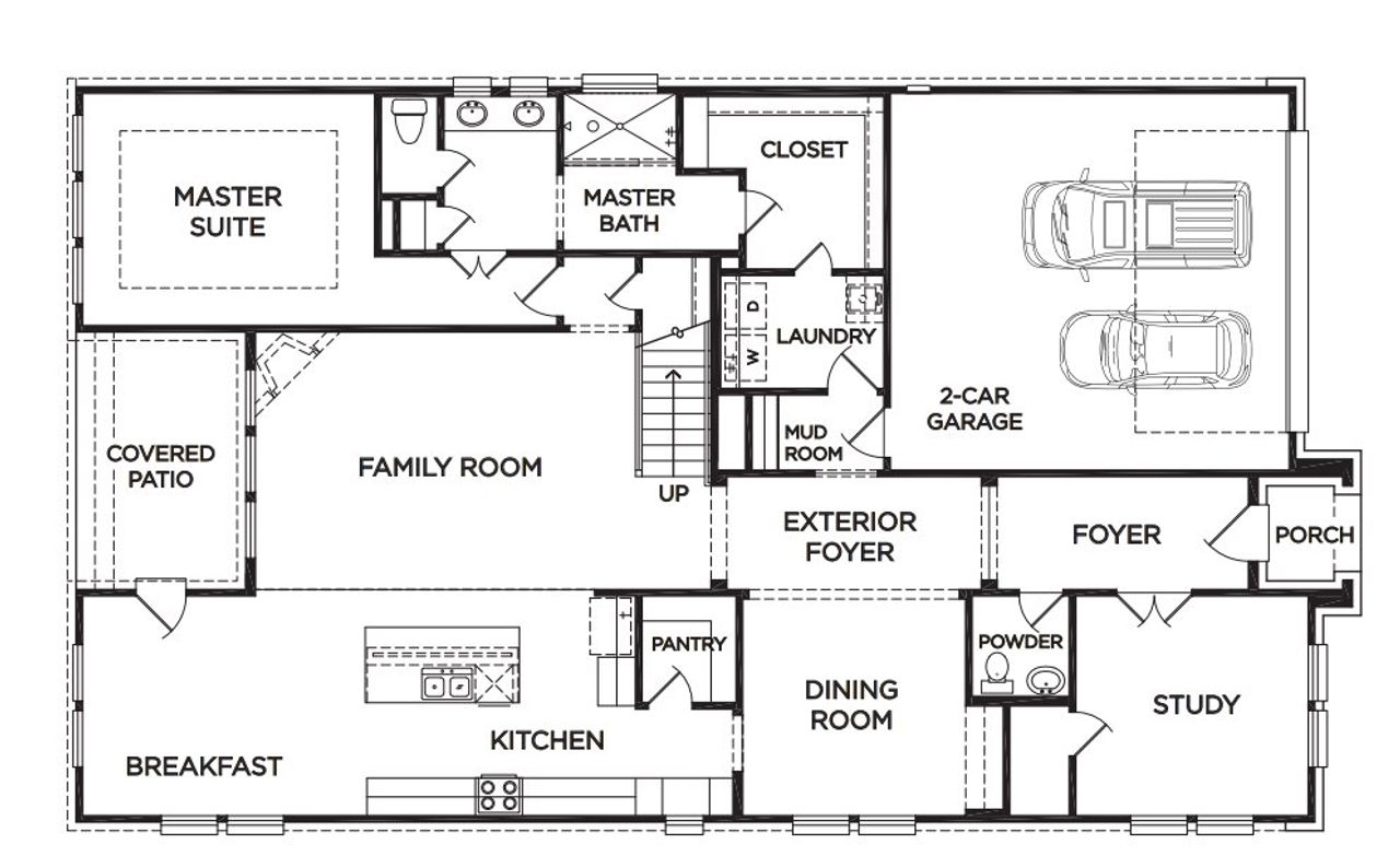 2D floor plan layout for the The Arlington by McKinley Homes in River Ranch Meadows, Dayton, TX (Image 2). 2D floor plan layout for the The Arlington by McKinley Homes in River Ranch Meadows, Dayton, TX (Image 2).