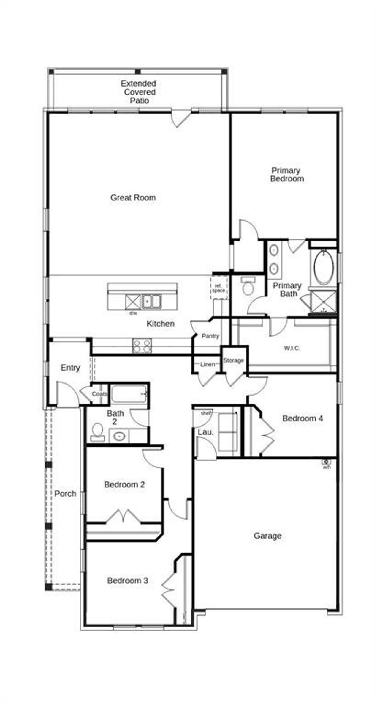 2D floor plan layout of this home in The Preserve, Justin, TX (Image 2). 2D floor plan layout of this home in The Preserve, Justin, TX (Image 2).
