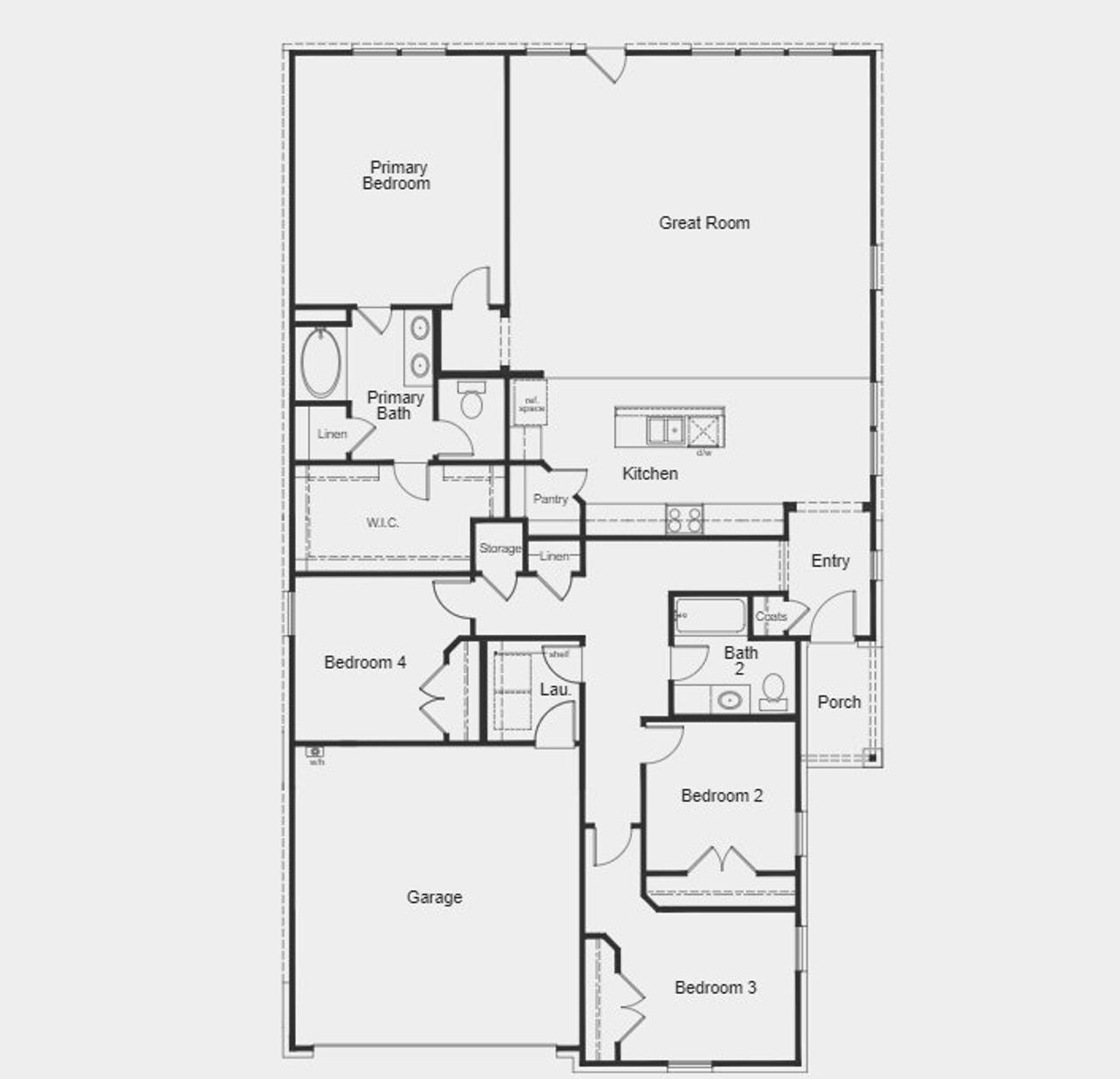 2D floor plan layout for the Plan 2085 by KB Home in Heartland, Crandall, TX (Image 2). 2D floor plan layout for the Plan 2085 by KB Home in Heartland, Crandall, TX (Image 2).