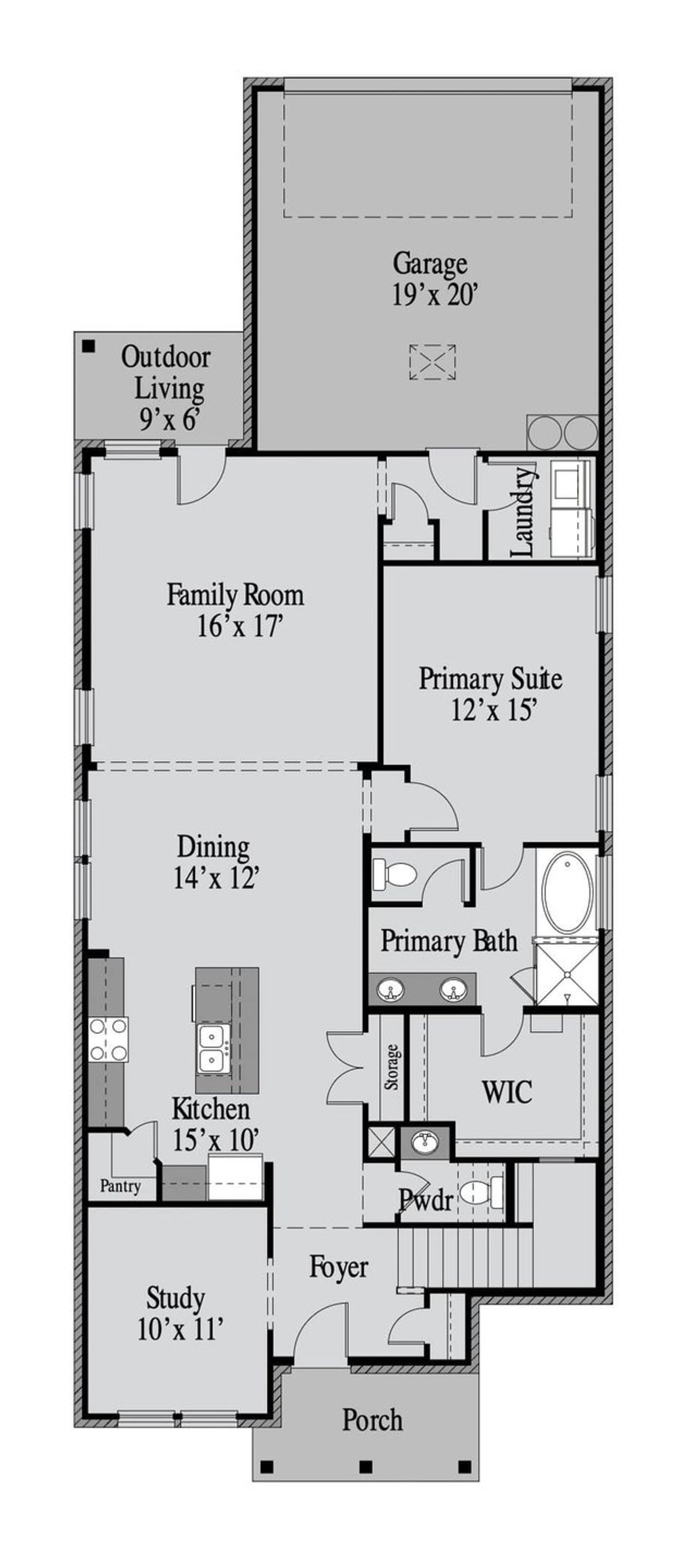 2D floor plan layout of this home in Edgewater, Fate, TX (Image 2). 2D floor plan layout of this home in Edgewater, Fate, TX (Image 2).