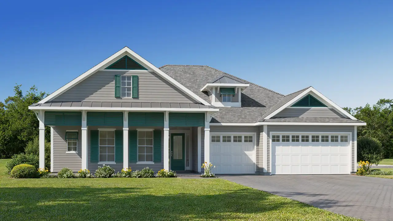 Representative exterior photo of a completed home built from the 2987MC by MasterCraft Builder Group in Madeira, St. Augustine, FL (Image 2).