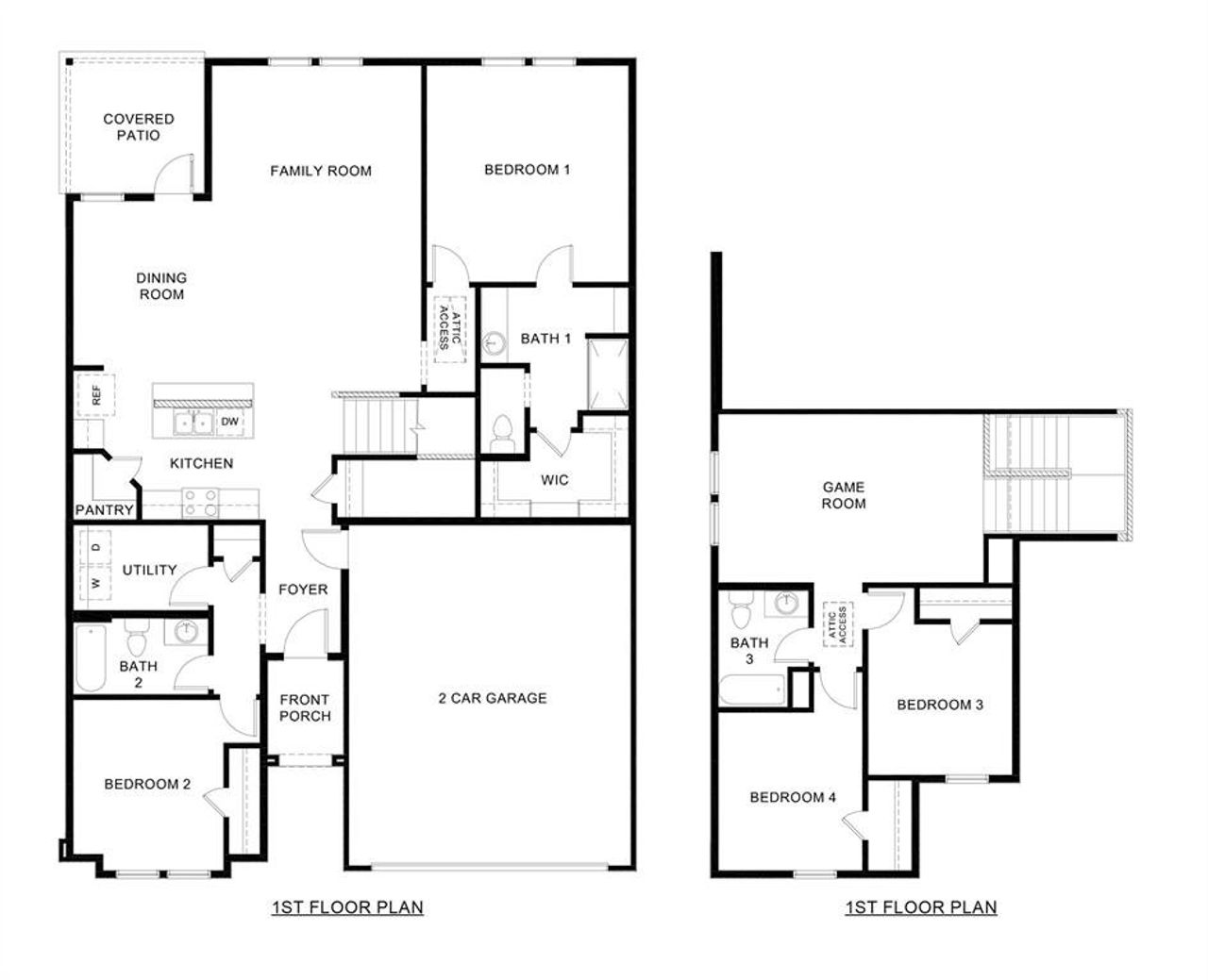 2D floor plan layout of this home in Windrose, Pilot Point, TX (Image 2).