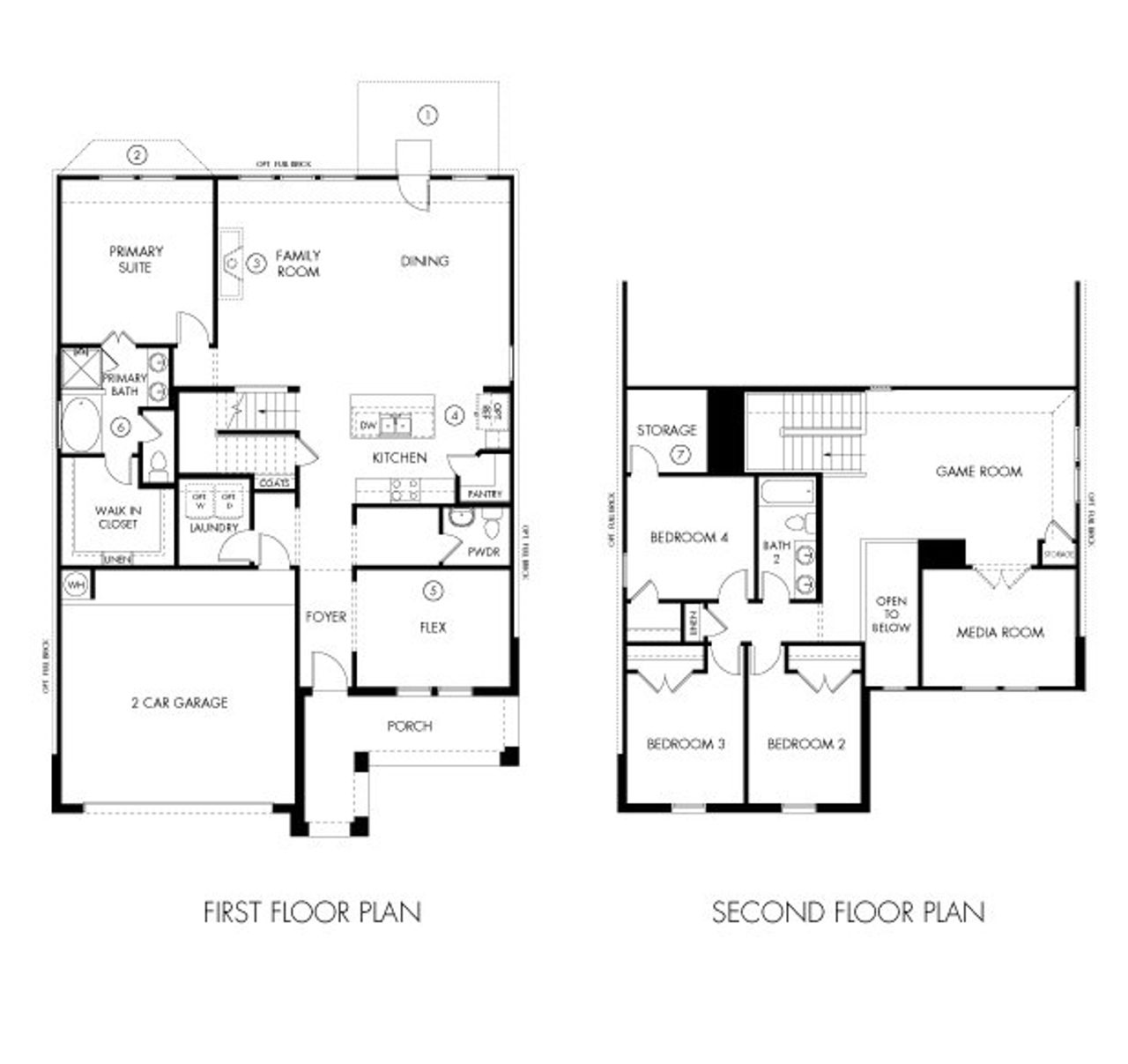 2D floor plan layout of this home in Pine Lake Cove - Classic Series, Montgomery, TX (Image 2).