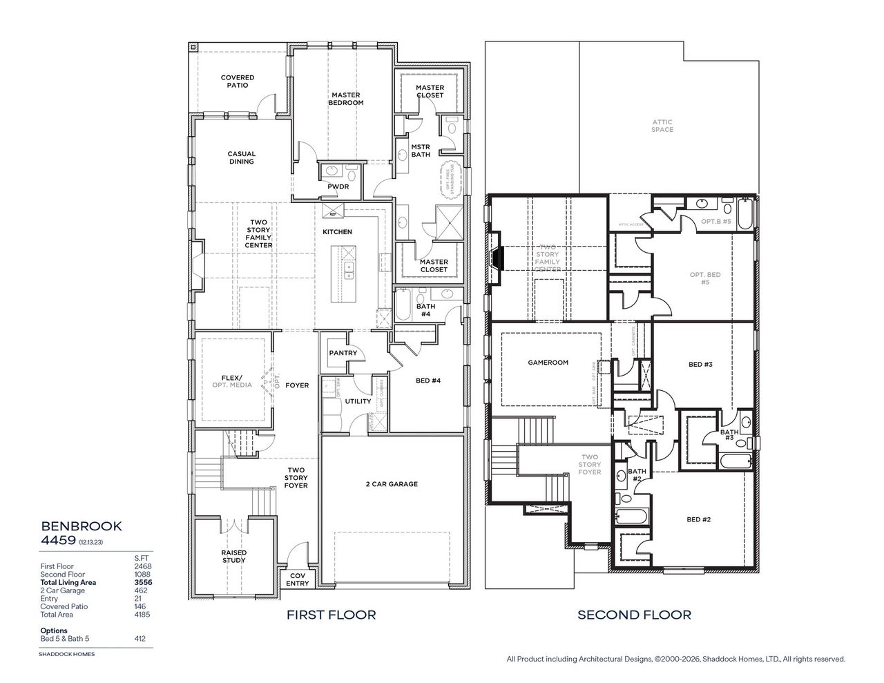 2D floor plan layout of this home in Hillside Village, Celina, TX (Image 2).