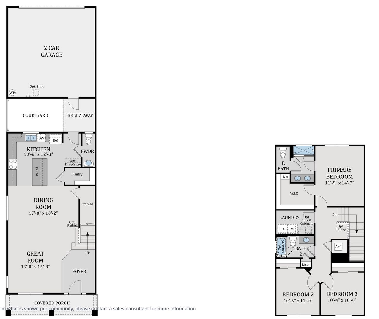 2D floor plan layout for the Gallo by Dream Finders Homes in Weslyn Park at Sunbridge (Craft Homes), St. Cloud, FL (Image 2).