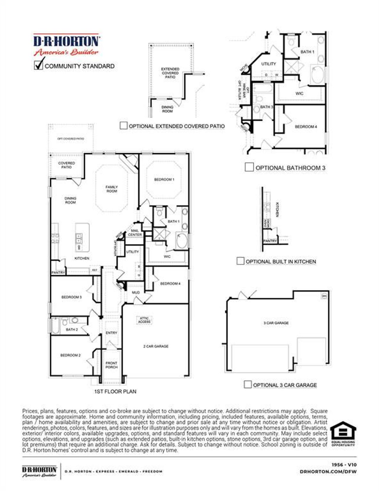 2D floor plan layout of this home in Fireside by the Lake, Garland, TX (Image 2).