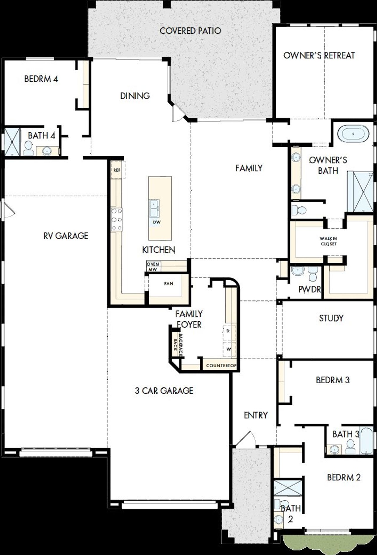 2D floor plan layout of this home in Alta at Verrado Regent Hills, Buckeye, AZ (Image 2).