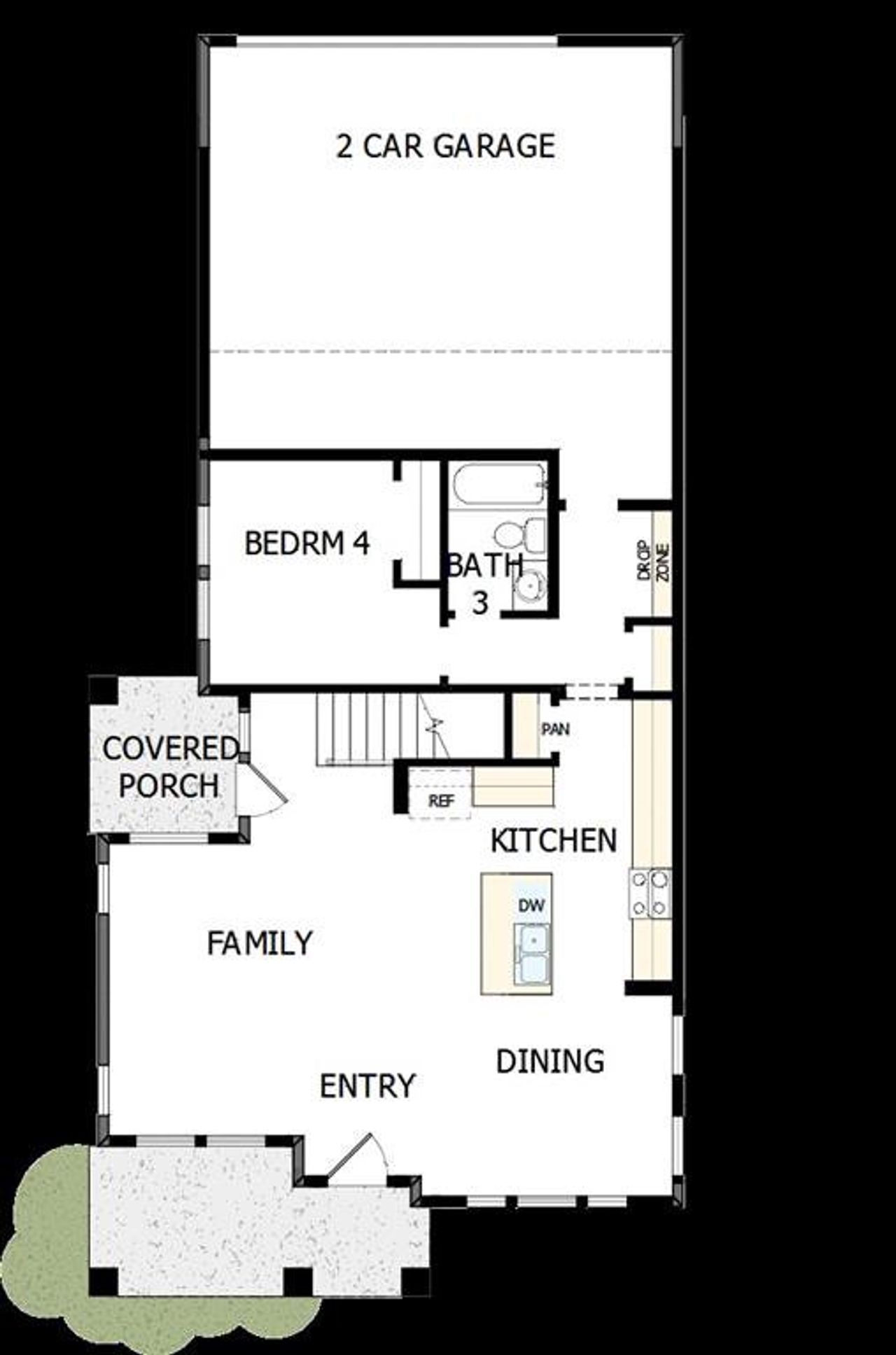 2D floor plan layout of this home in Painted Tree Woodland West – Village, McKinney, TX (Image 2).